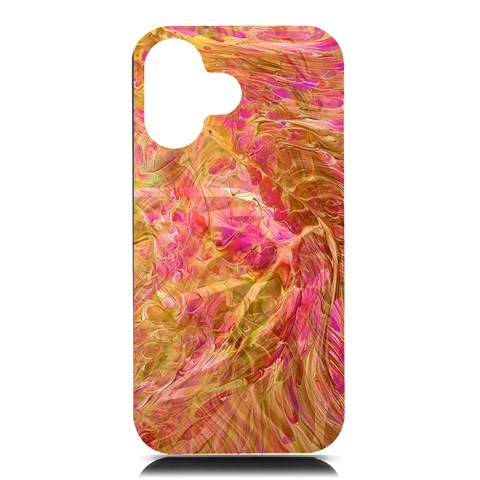 Acid green blend iPhone 16 Black UV Print PC Hardshell Case from ArtsNow.com Front