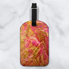 Acid green blend Nappa Leather Luggage Tag Rectangle from ArtsNow.com Back