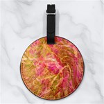 Acid green blend Nappa Leather Luggage Tag Round