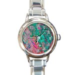 Green Pour Round Italian Charm Watch