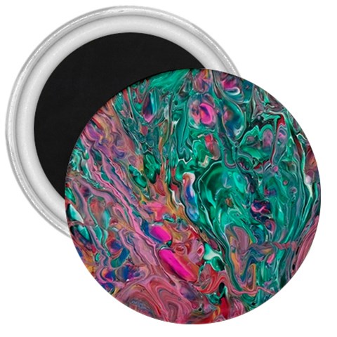 Green Pour 3  Magnets from ArtsNow.com Front