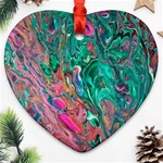Green Pour Ornament (Heart)