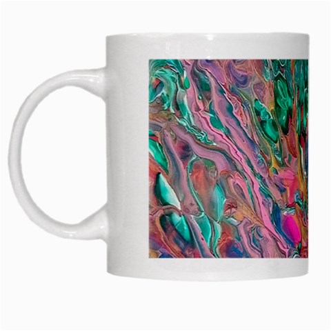 Green Pour White Mug from ArtsNow.com Left