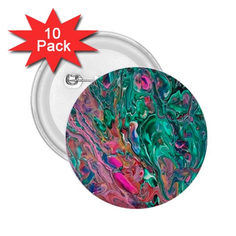Green Pour 2.25  Buttons (10 pack)  from ArtsNow.com Front