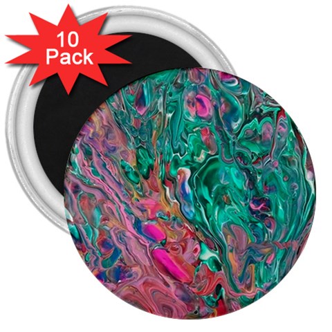 Green Pour 3  Magnets (10 pack)  from ArtsNow.com Front