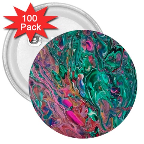Green Pour 3  Buttons (100 pack)  from ArtsNow.com Front