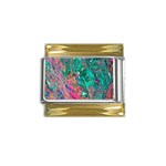 Green Pour Gold Trim Italian Charm (9mm)