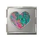 Green Pour Mega Link Heart Italian Charm (18mm)