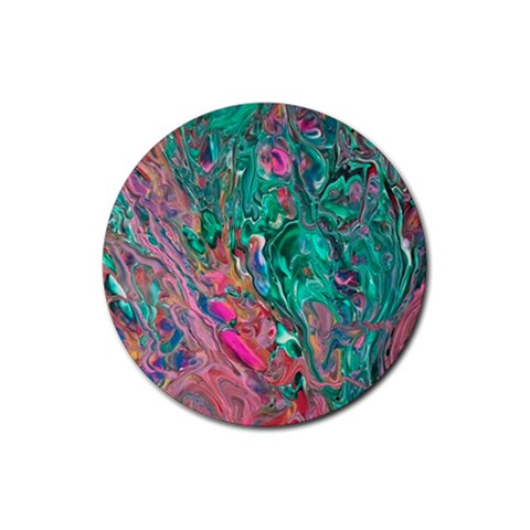 Green Pour Rubber Round Coaster (4 pack) from ArtsNow.com Front