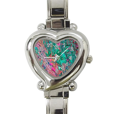 Green Pour Heart Italian Charm Watch from ArtsNow.com Front