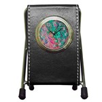 Green Pour Pen Holder Desk Clock