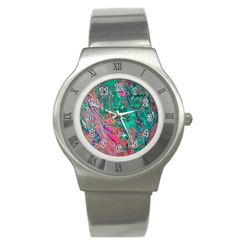 Green Pour Stainless Steel Watch from ArtsNow.com Front