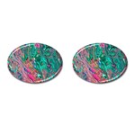 Green Pour Cufflinks (Oval)