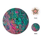 Green Pour Playing Cards Single Design (Round)