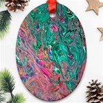 Green Pour Oval Ornament (Two Sides)