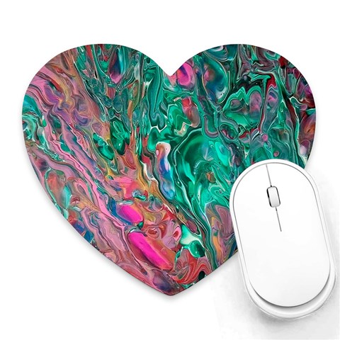 Green Pour Heart Mousepad from ArtsNow.com Front