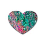 Green Pour Rubber Heart Coaster (4 pack)