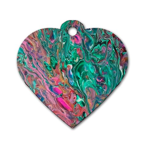 Green Pour Dog Tag Heart (Two Sides) from ArtsNow.com Front