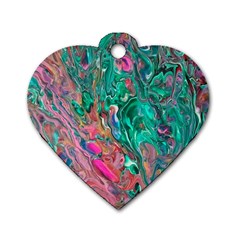 Green Pour Dog Tag Heart (Two Sides) from ArtsNow.com Front