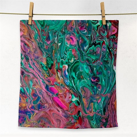 Green Pour Face Towel from ArtsNow.com Front
