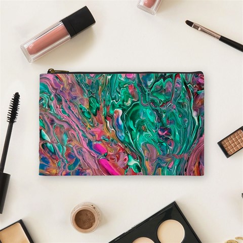 Green Pour Cosmetic Bag (Medium) from ArtsNow.com Front
