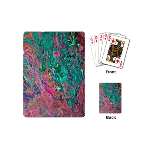 Green Pour Playing Cards Single Design (Mini) from ArtsNow.com Back