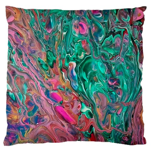 Green Pour Large Cushion Case (One Side) from ArtsNow.com Front