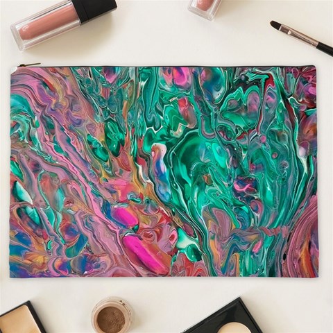 Green Pour Cosmetic Bag (XXL) from ArtsNow.com Front