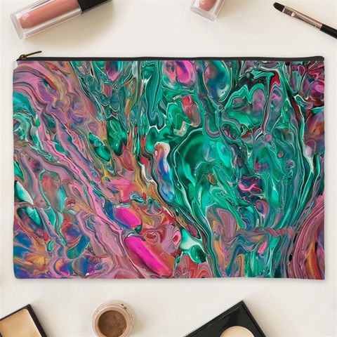 Green Pour Cosmetic Bag (XXXL) from ArtsNow.com Front