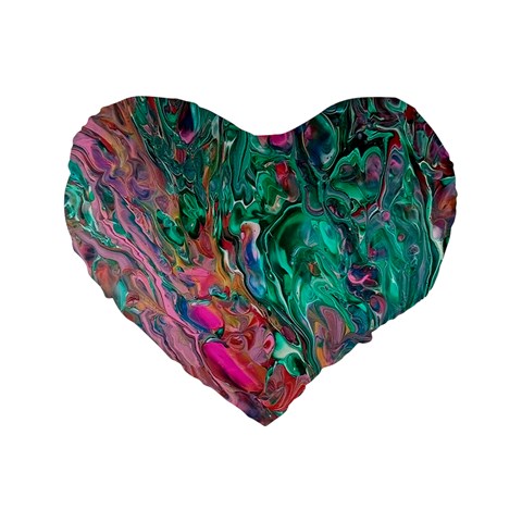 Green Pour Standard 16  Premium Heart Shape Cushions from ArtsNow.com Front