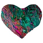 Green Pour Large 19  Premium Heart Shape Cushions