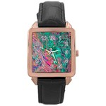 Green Pour Rose Gold Leather Watch 