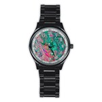 Green Pour Stainless Steel Round Watch