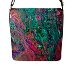 Green Pour Flap Closure Messenger Bag (L)