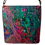 Green Pour Flap Closure Messenger Bag (S)