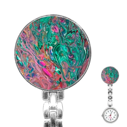 Green Pour Stainless Steel Nurses Watch from ArtsNow.com Front