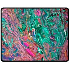 Green Pour 60  x 50  Two Sides Fleece Blanket (Medium) from ArtsNow.com 58.8 x47.4  Blanket Back