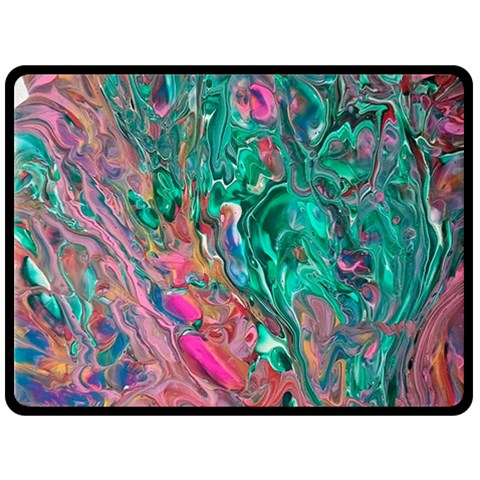 Green Pour 80  x 56  Two Sides Fleece Blanket (Large) from ArtsNow.com 80 x60  Blanket Front