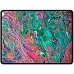 Green Pour 80  x 56  Two Sides Fleece Blanket (Large)