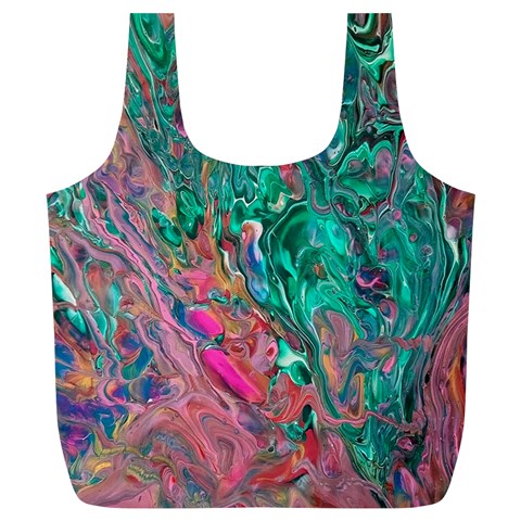 Green Pour Full Print Recycle Bag (XL) from ArtsNow.com Front
