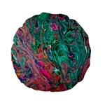 Green Pour Standard 15  Premium Flano Round Cushions