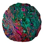 Green Pour Large 18  Premium Flano Round Cushions