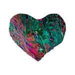 Green Pour Standard 16  Premium Flano Heart Shape Cushions