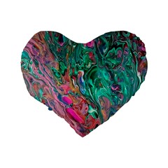 Green Pour Standard 16  Premium Flano Heart Shape Cushions from ArtsNow.com Back