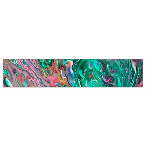 Green Pour 12 X60  Small Premium Plush Fleece Scarf from ArtsNow.com Front