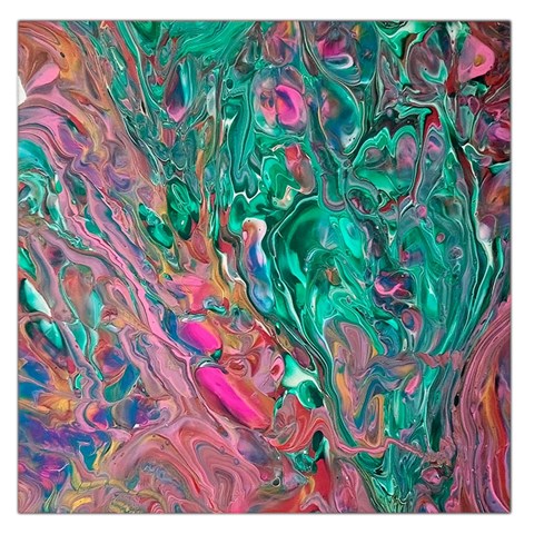 Green Pour 36  x 36  Square Satin Scarf from ArtsNow.com Front