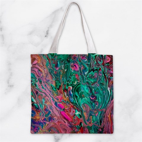 Green Pour Zipper Grocery Tote Bag from ArtsNow.com Front