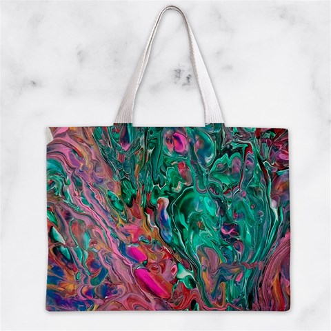 Green Pour Zipper Mini Tote Bag from ArtsNow.com Front