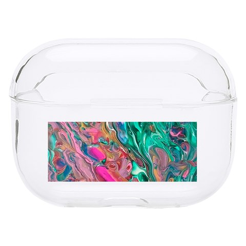 Green Pour Hard PC AirPods Pro Case from ArtsNow.com Front