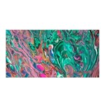 Green Pour Satin Wrap 35  x 70 